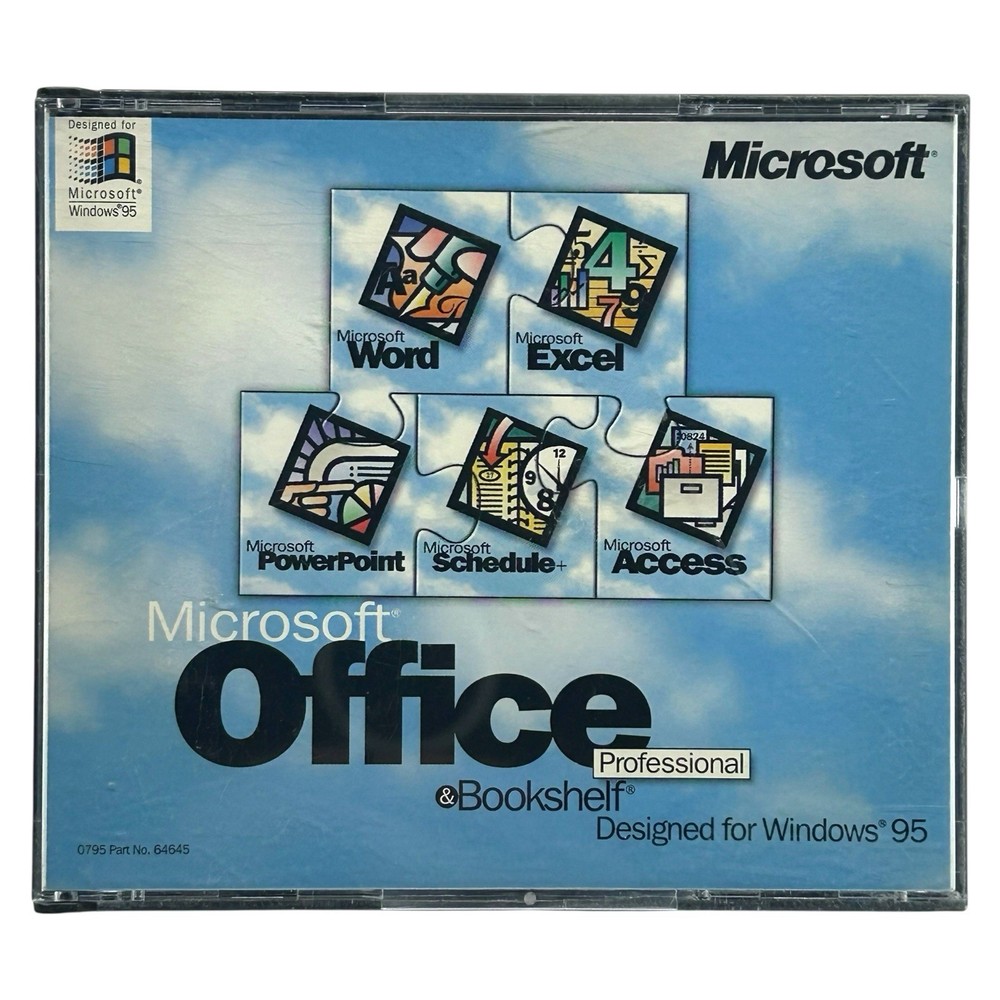 Microsoft Office Professional & Bookshelf Designed for Windows 95 with Key