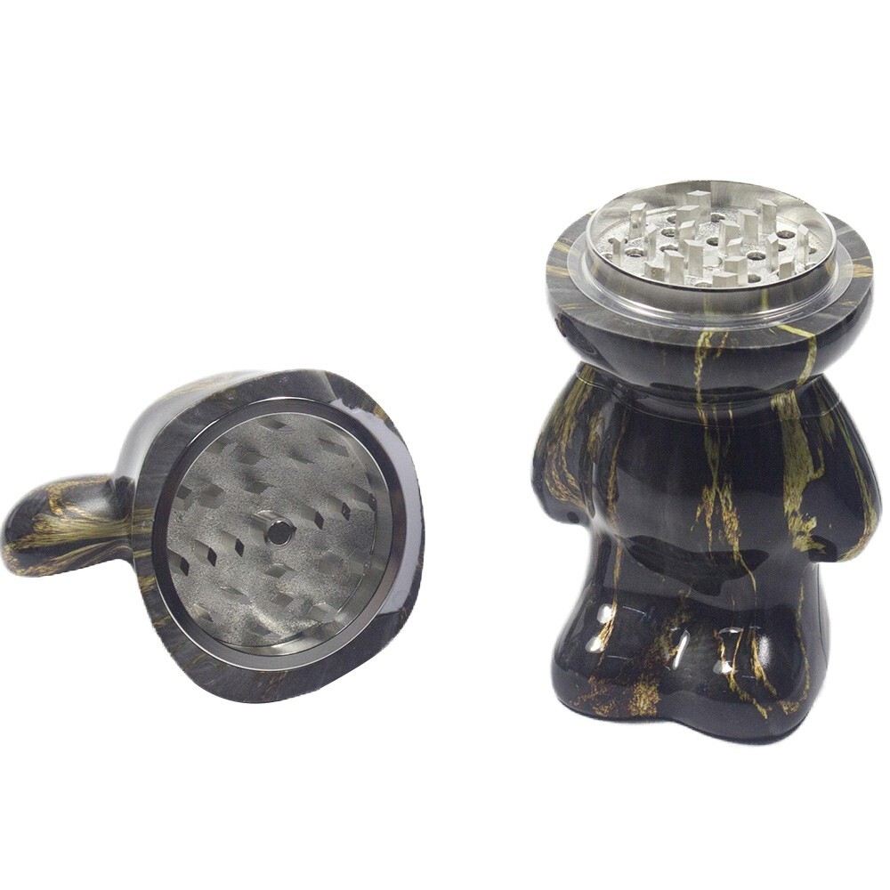 5.5" H 4 PC Cute Chubby Fluid Bear Tobacco Herb Spice Grinder Smoke Crusher