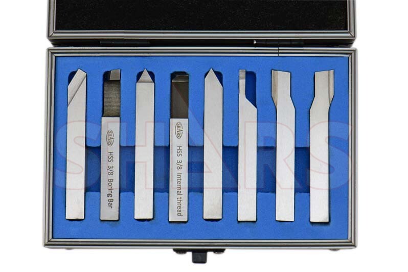 Shars 3/8" Shank 8 PCS Solid HSS Grooving Threading Turning Tool Bit Set New S{