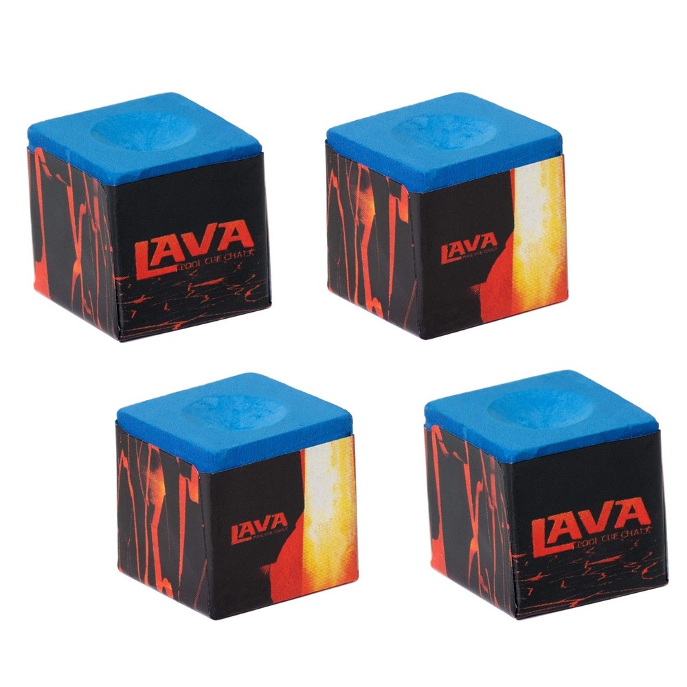 Lava Pool Cue Billiard Chalk - 4 pcs - 2 Boxes Blue
