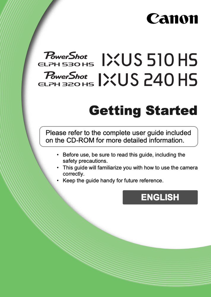 Canon ELPH 240 510 HS DIGITAL Camera User Owner Instruction Manual