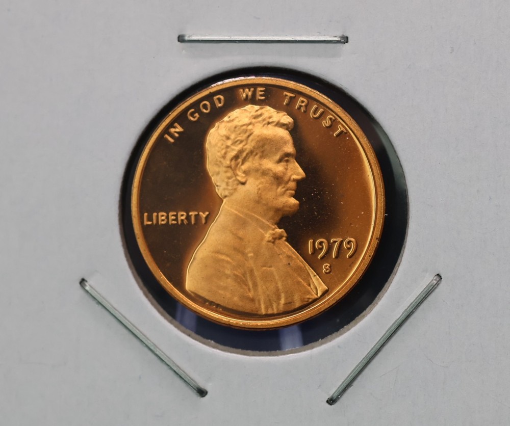 1979-S Type 2 Uncirculated Proof Lincoln Memorial cent. Impaired.