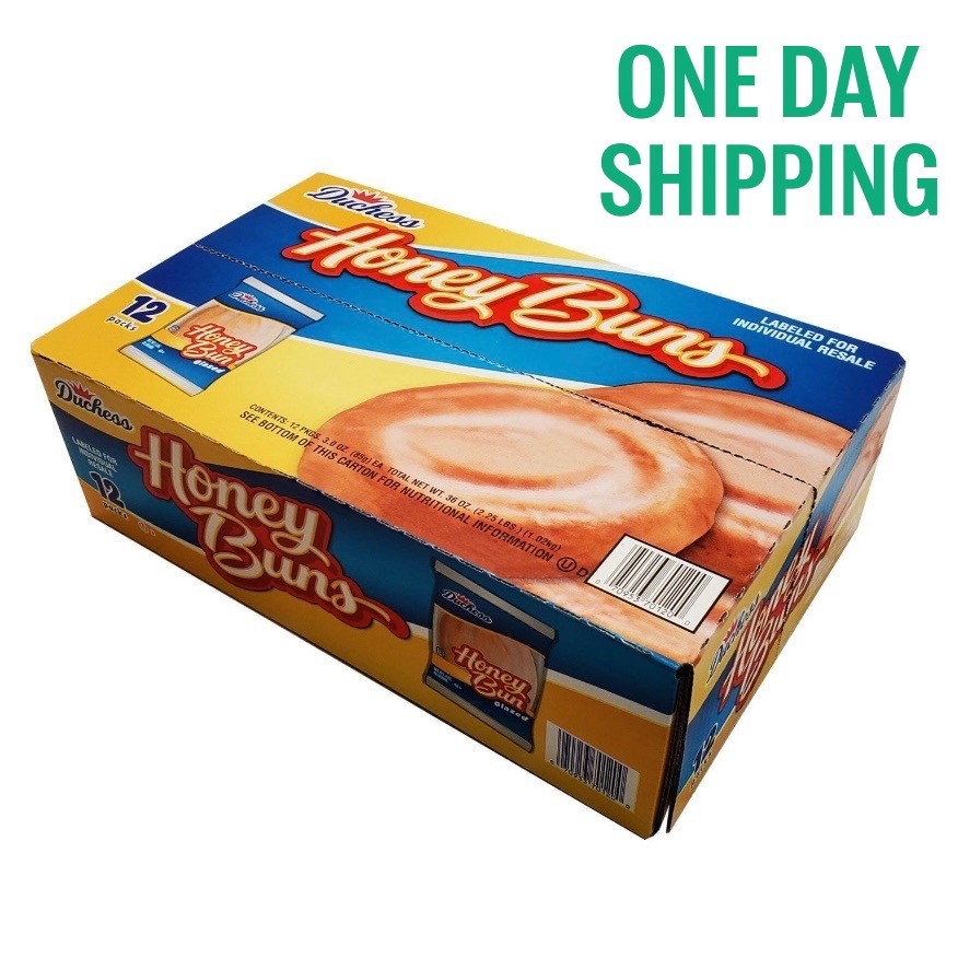 Duchess Honey Buns 3 oz 12 Pack Sweet Glazed Snack Pastries Fresh Bakery
