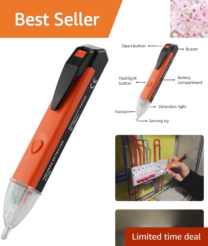 Multi-Functional Non-Contact Voltage Tester: 60V-1000V, Light & Buzzer Included