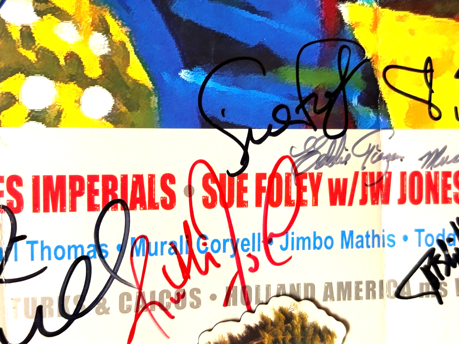 Blues Cruise Poster AUTOGRAPHED Blues Musicians TAJ MAHAL,Majic Dick + 22X28"