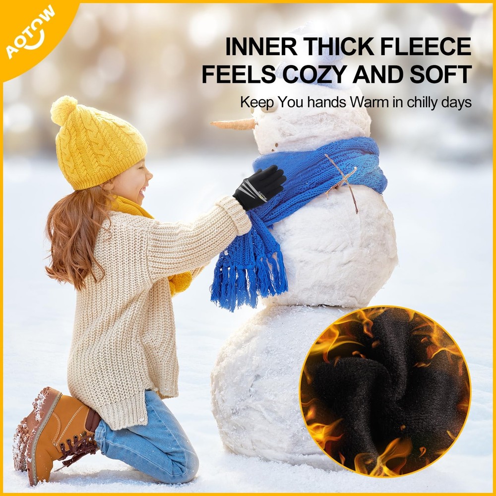 Kids Winter Thermal Touchscreen Gloves Windproof