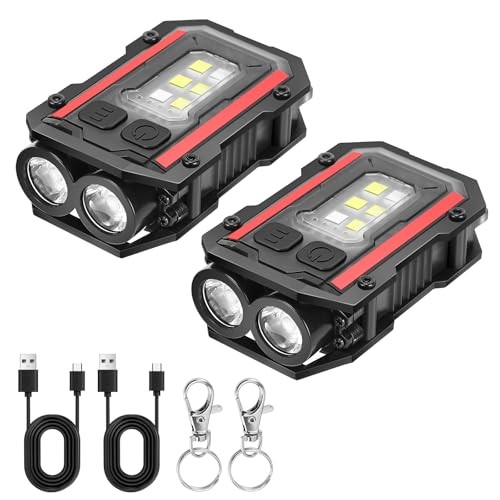 Mini Keychain Flashlight with Clip, 8 Modes Pocket Flash Light, Red 2 BALCK