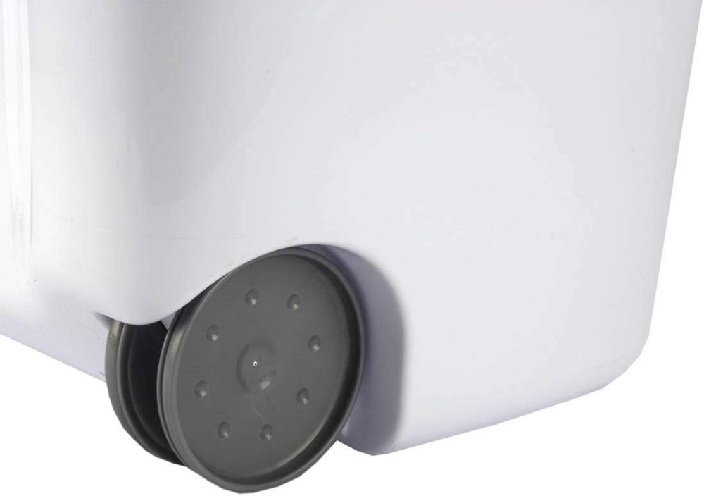 Extra Strong Laundry Hamper with Wheels,, Plastic, White, 1 Piece