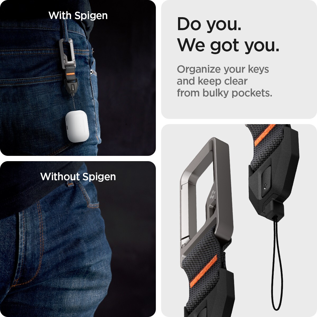 Spigen Lanyard Carabiner for AirPods Pro 2nd Generation | Durable Lanyard Strap