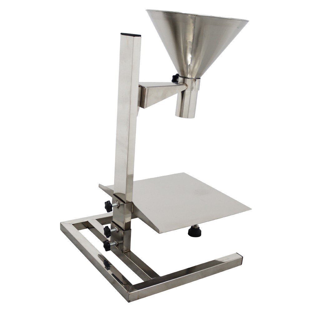 SS304 Feeding Hopper Stand 2.7 Inch Bottom 11.8 inch Platform Adjustable Height