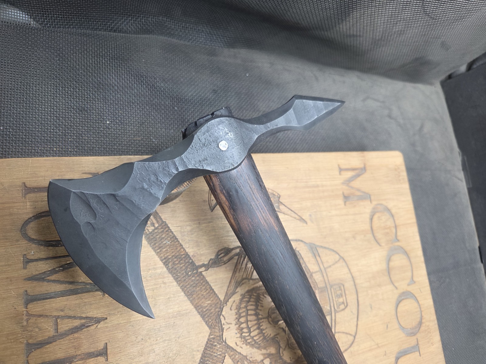 HAND FORGED AIRBORNE RANGER SPIKE TOMAHAWK BY MARK MCCOUN MADE IN THE USA