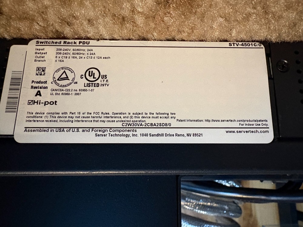 4X Server Technologies PDU 30 OUTLETS C2W30VA-2CBA2SD8/0