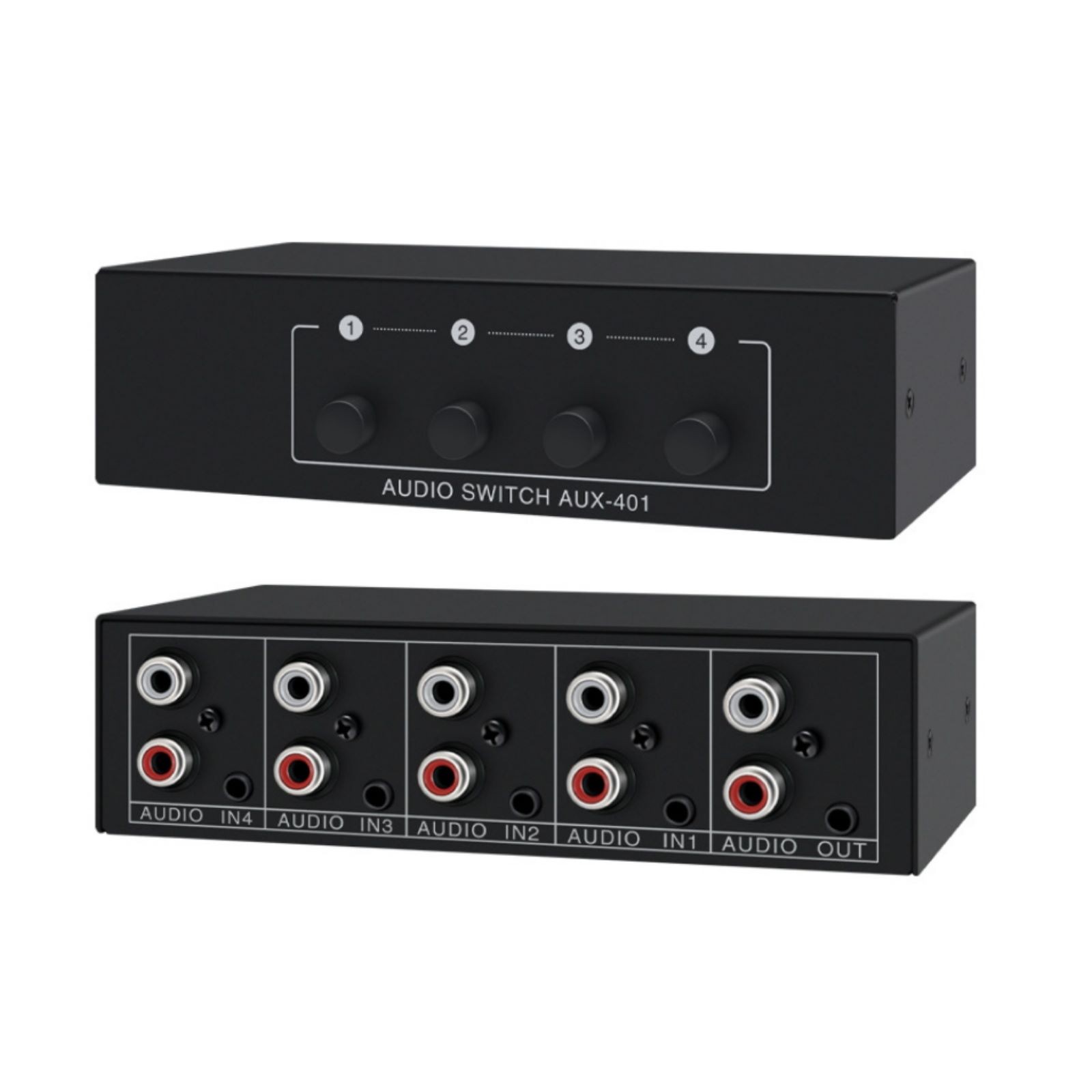 1 x Stereo Audio Switcher 4 in 1 Out A/B Analog For Multi-source Switching