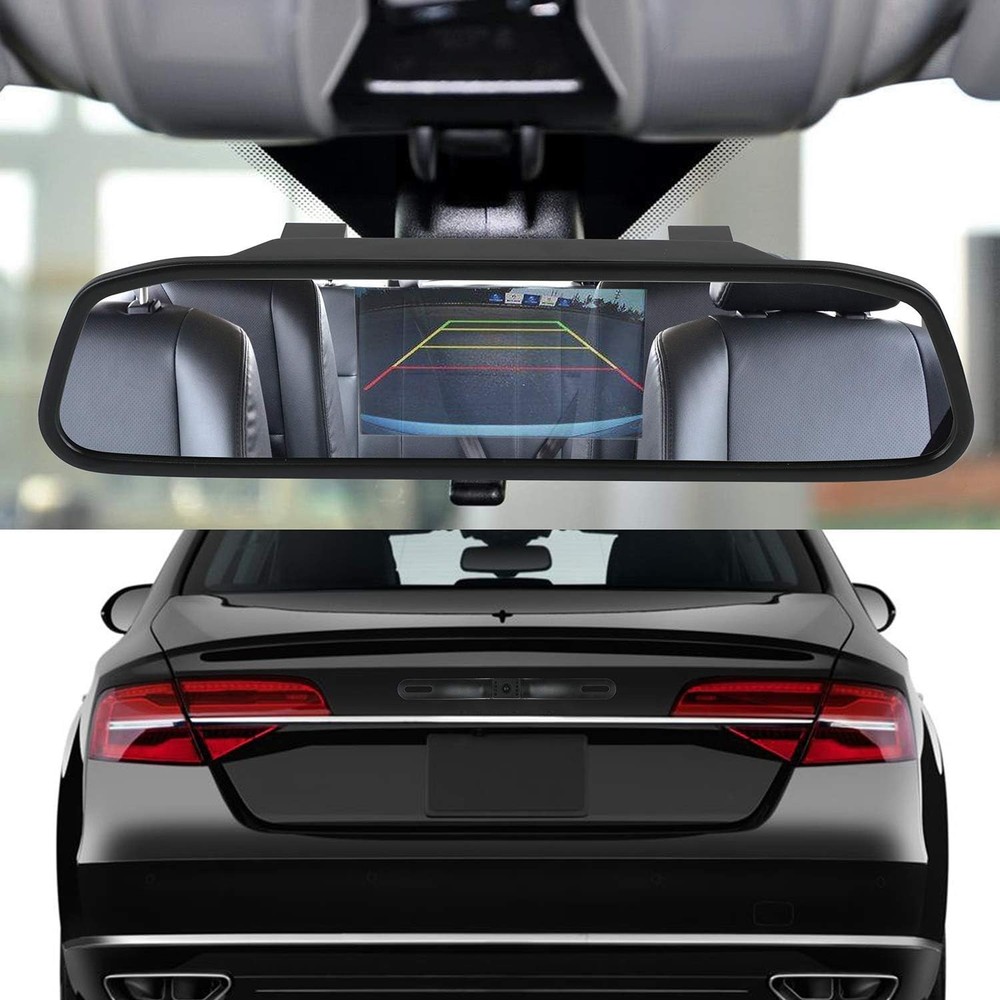 4.3" - Backup Camera Mirror Car Rear View Reverse Night Vision Parking System