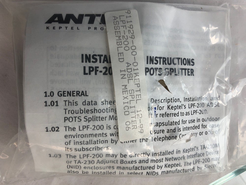 New ANTEC ADSL LPF-200 Pots Splitter Module LPF200 DSL Keptel Boxes