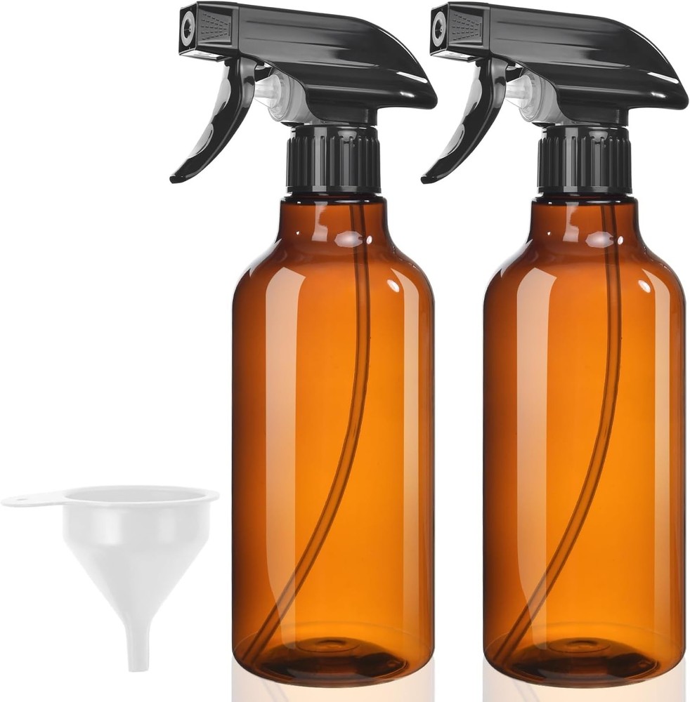 Plastic Spray Bottles 2-Pack 16.9 Oz Mist & Stream Heavy Duty Spraying Empty