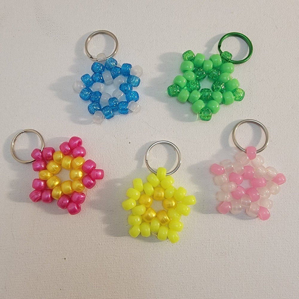 22 Handmade Kandi Keychains Multicolor Colorful Beads