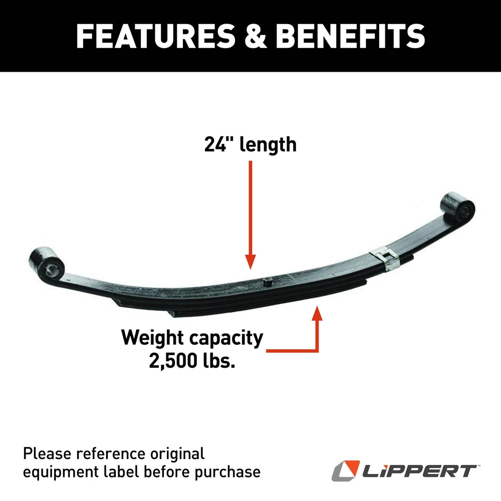 24" Leaf Spring Loaded Length - 2,500 lbs.