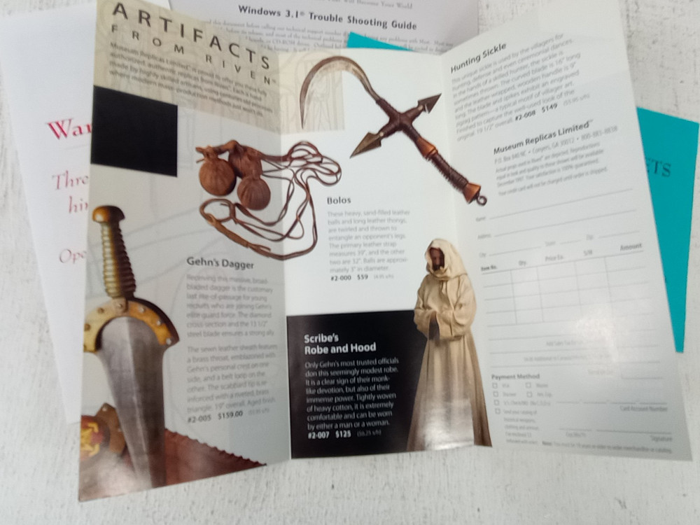 Myst 1 Vintage Game Papers Brochure Insert
