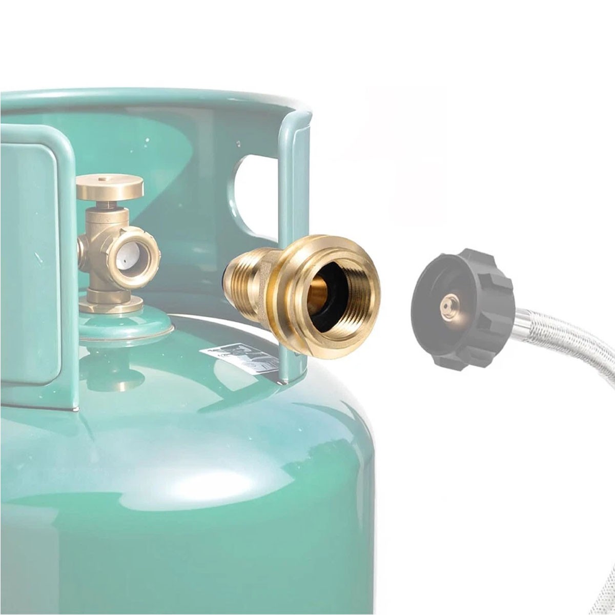 2 PACK Propane Tank Adapter Connector Converts POL LP Tank Valve to QCC1/Type1