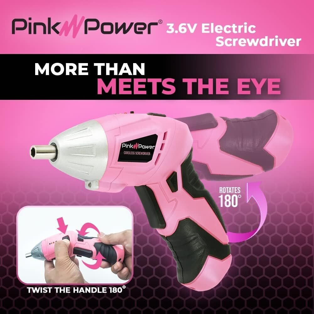 Professional Women's Cordless Drill Set - Mini Rechargeable Screwdriver Kit