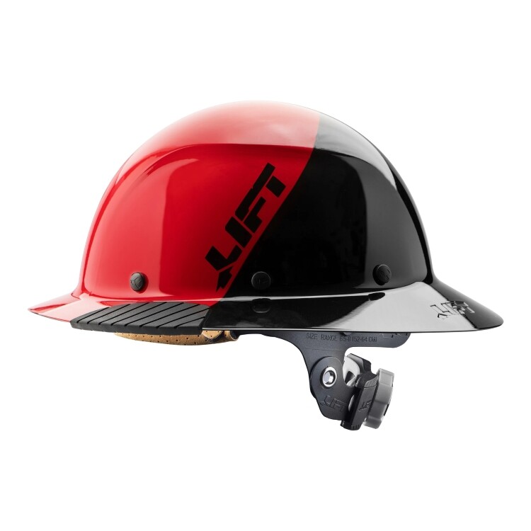 Lift Safety HDF50-20RD Dax 50/50 Fiber Full Brim Hard Hat Red-Black