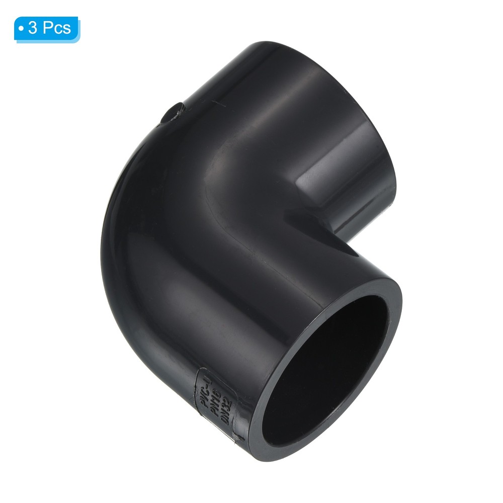 3Pcs UPVC Pipe Fitting Elbow 40mm Socket 90 Degree Adapter Connector Gray