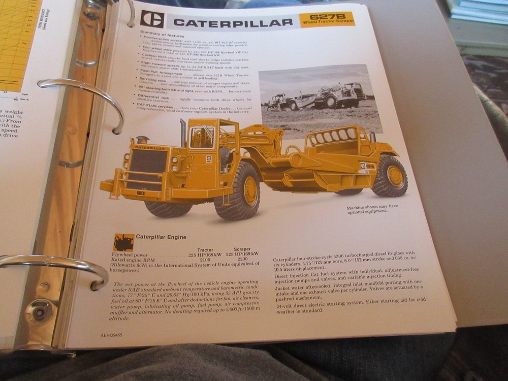 Caterpillar 627B Wheel Tractor Scraper Brochure 6 page
