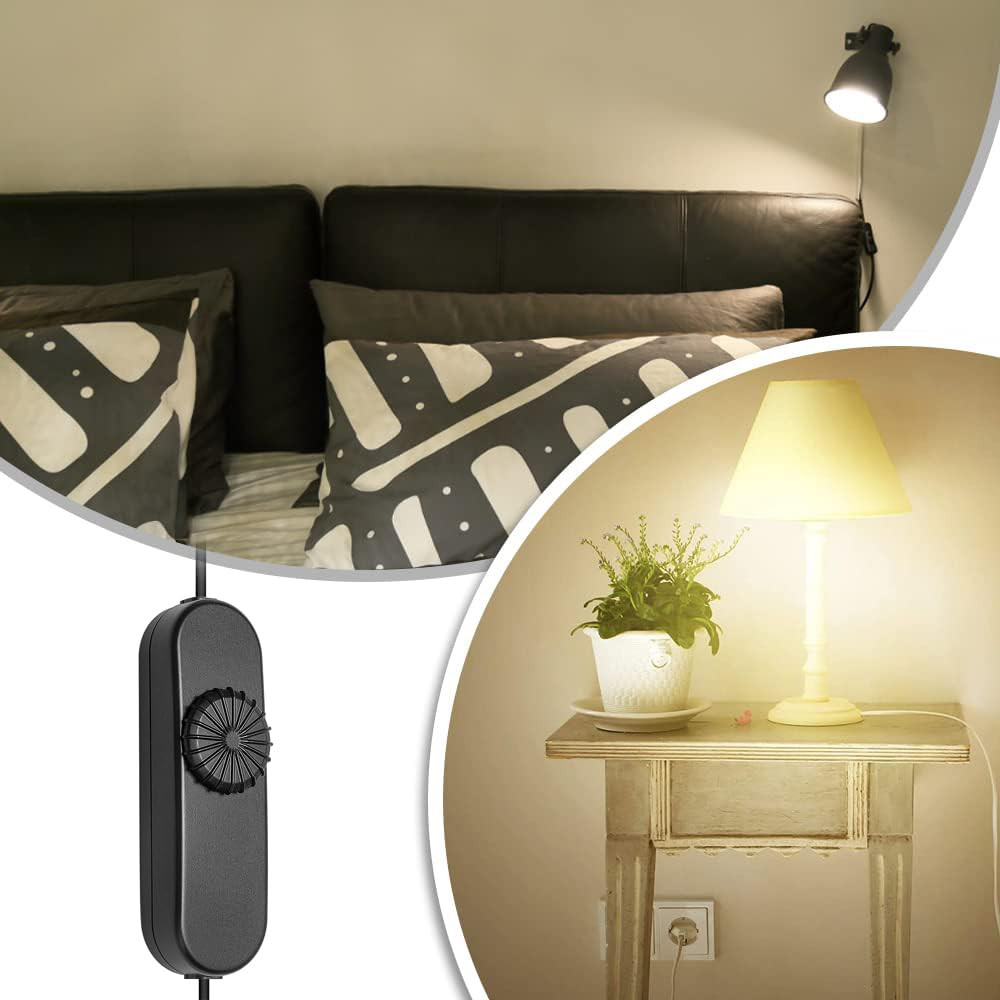 Inline Lamp Switch 2-Pack, Full Range Rotary Dimmer Switch, Cord Switch Replacem