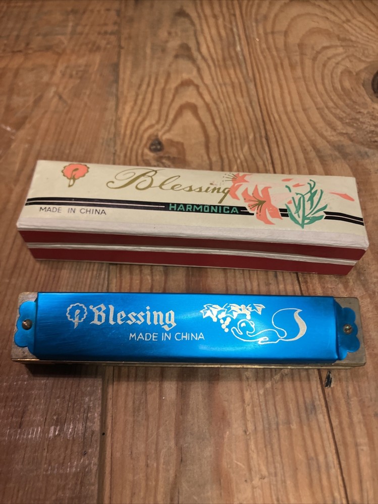 Vintage Blessing Harmonica Made In China Woth Original Box