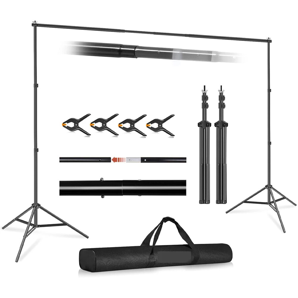 6.5FT Heavy Duty Backdrop Stand KIT Photography Studio Background Support+Case