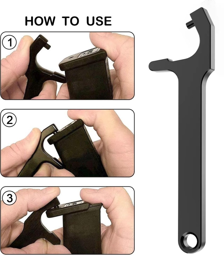 2-in-1 Tool Kit for Glock with Front Sight Remove, Magazine Silver