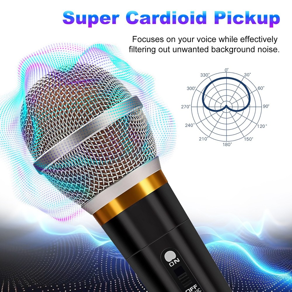 Pro Moving Dynamic Handheld Microphone with 13ft Cable Wired XLR Microphone