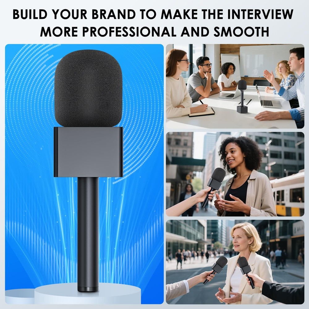 Handheld Adaptor for Interview Mic, Mic Handle Compatible with DJI, Black