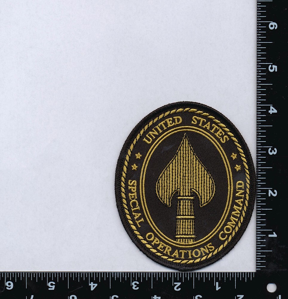 U. S. Special Operations Command (USSOC) Embroidered Patch – 4″ X 3 1/2" - Wax