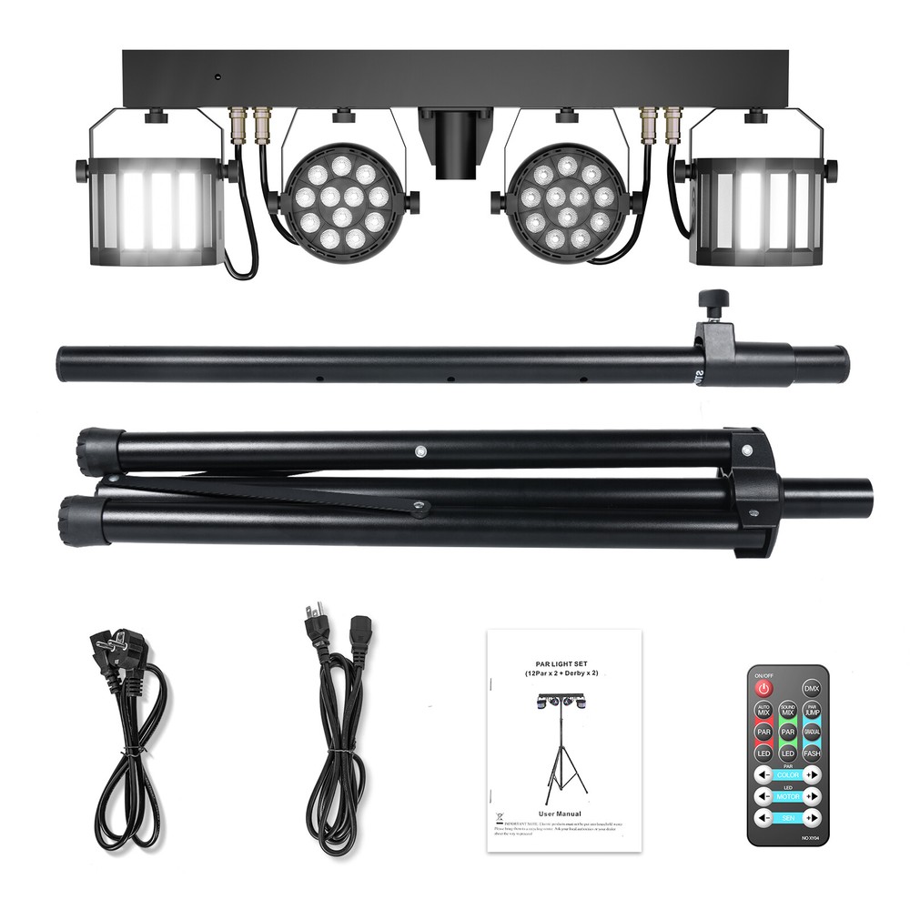DJ Light System Set With Tripod And Remote Control LED PAR Derby Light Effects