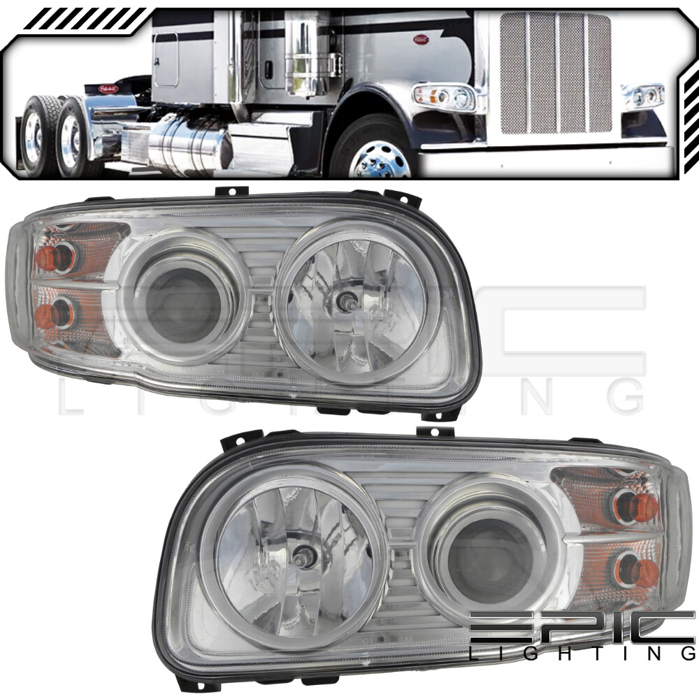 Pair LH RH Halogen Headlights fits PETERBILT 06-22 389