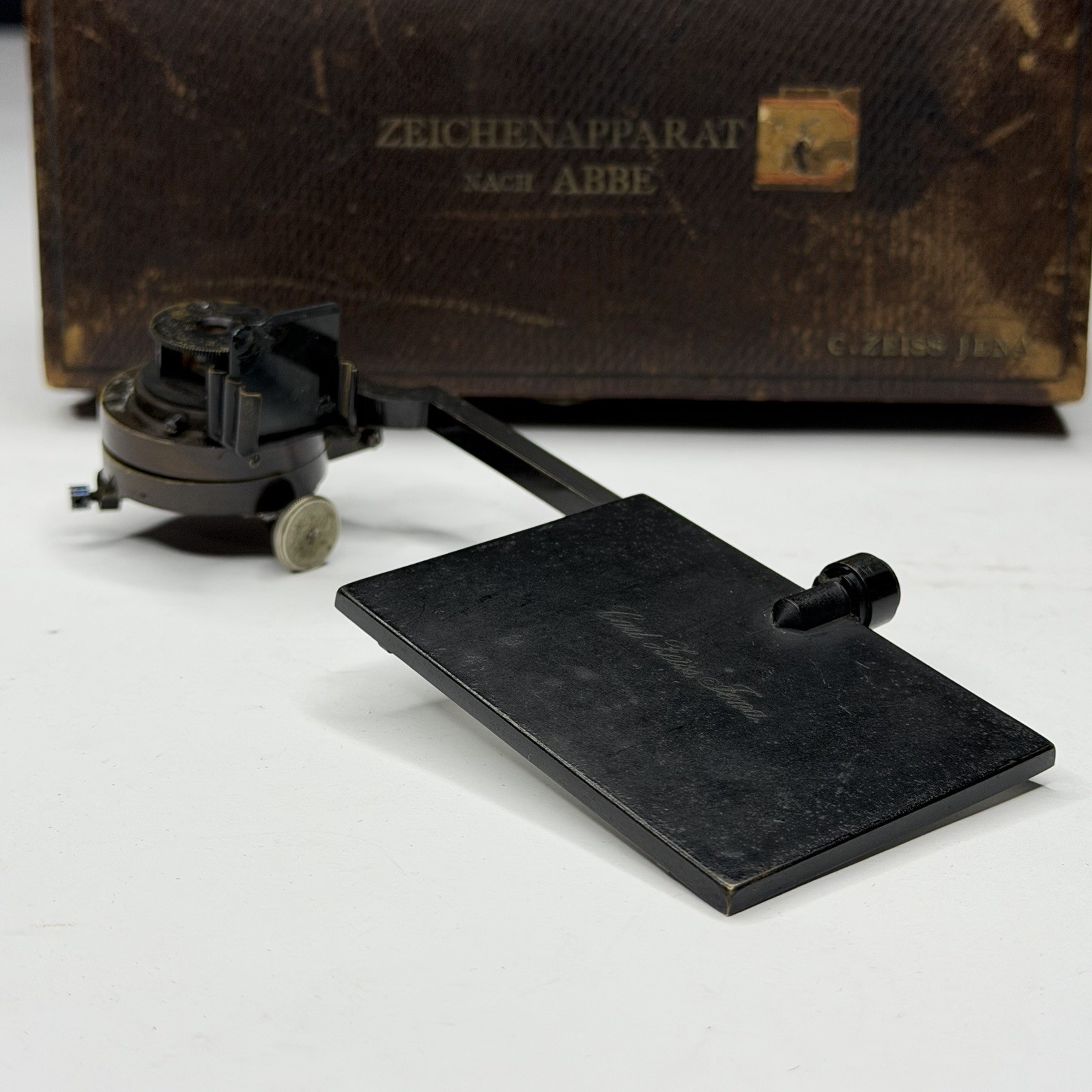Vintage Carl Zeiss Jena Microscope Camera Lucida Abbe's Drawing w/Case