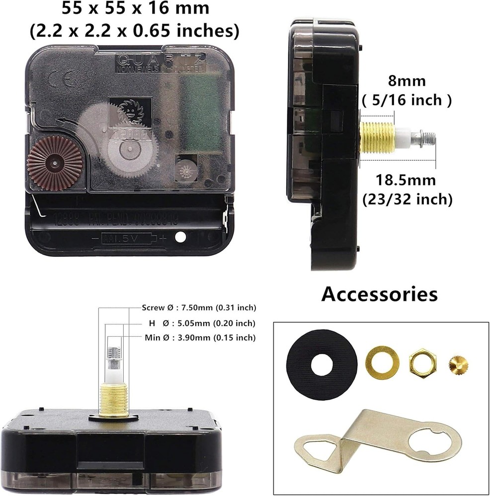 Elegant Quartz Wall Clock Movement Kit - Durable Plastic & High Torque Design