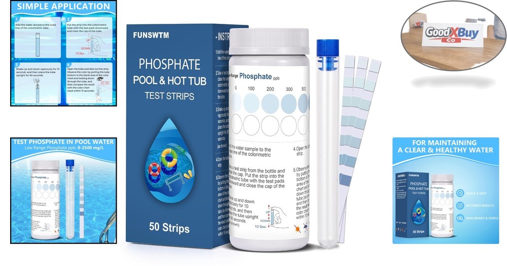 Pool Hot Tub Phosphate Kit 50 Strips Easy Accurate Water Testing,