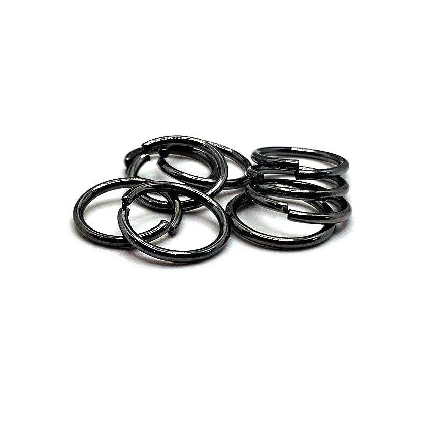 12mm, 17g, Gunmetal Open Jump Rings - US Seller