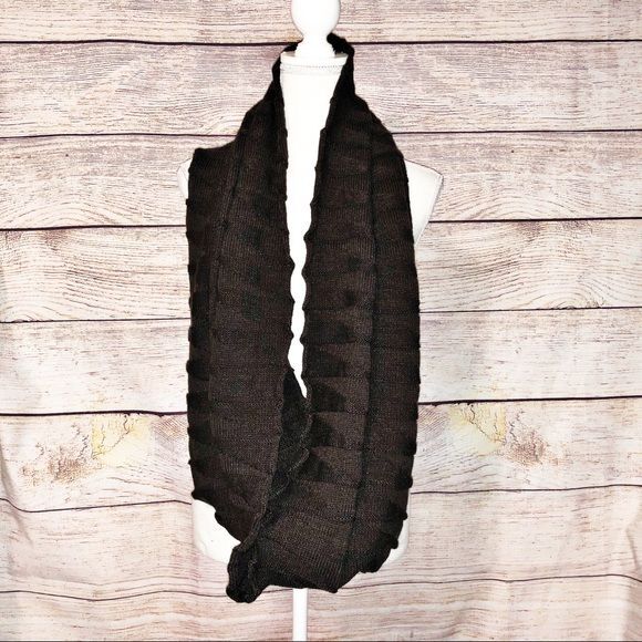 Brown Knit Infinity Scarf