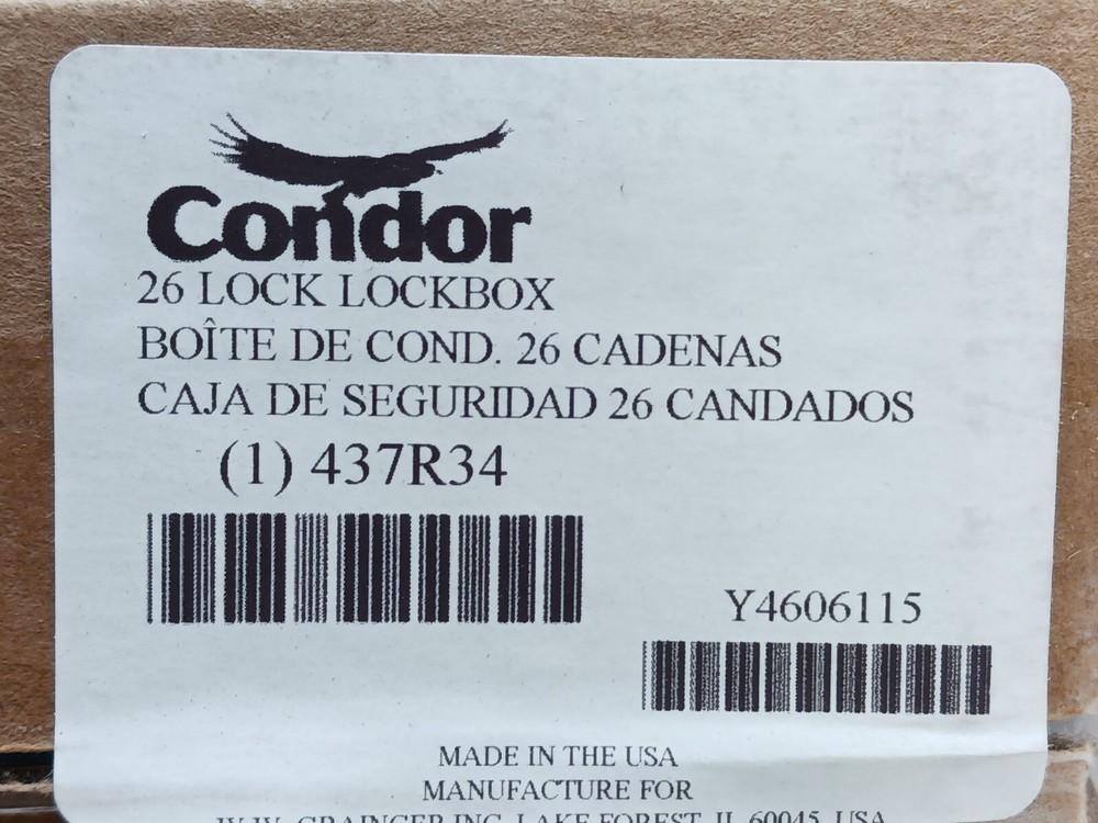 Condor 437R34 Hinge Lid Lock Box (Yellow)