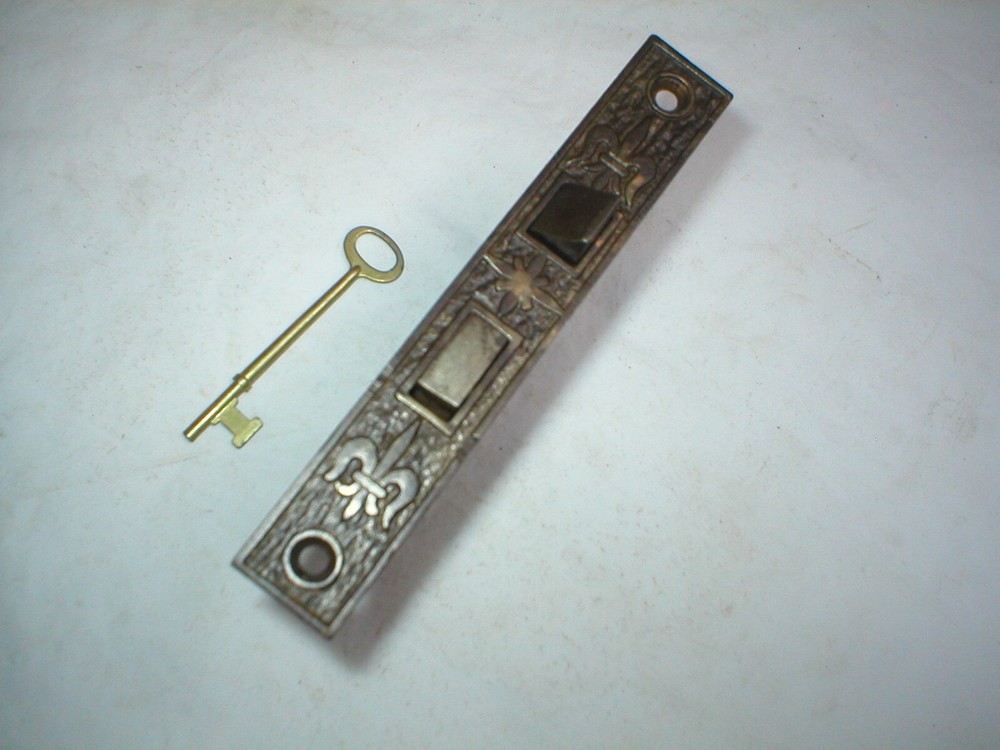 Antique Victorian Flore De Lise Decorative Mortise Lock