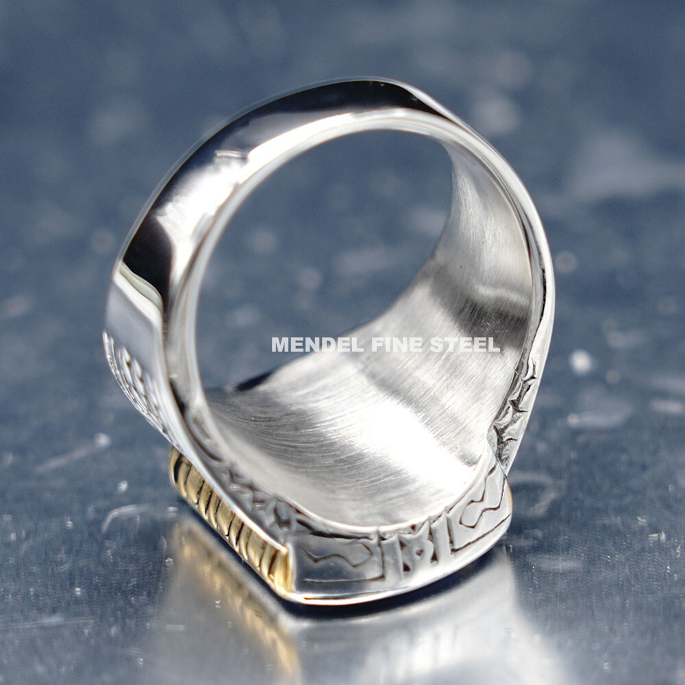 MENDEL Men Blue Lapis Lazuli Stone Ring For Men Stainless Steel Size 7 8 9 10-15