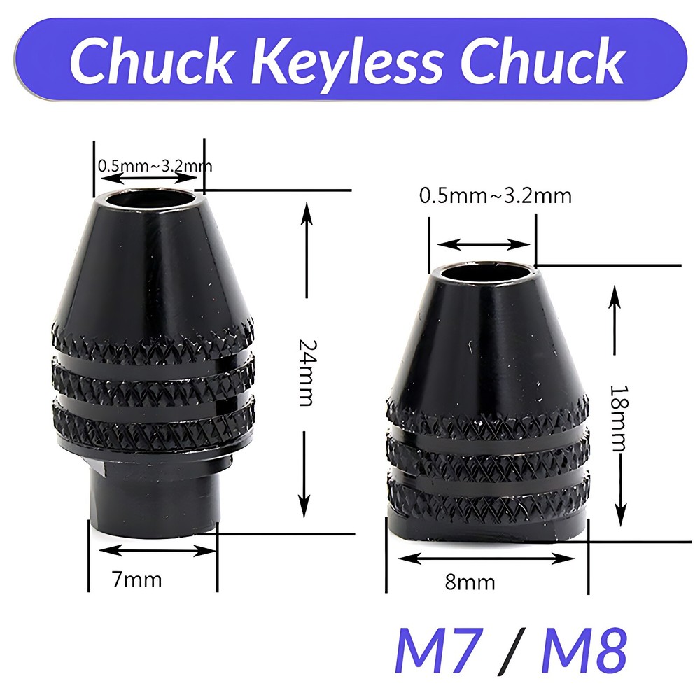 Multi Chuck Keyless Chuck For Dremel Rotary Tool Mini Drill Chuck Adapter Mini M