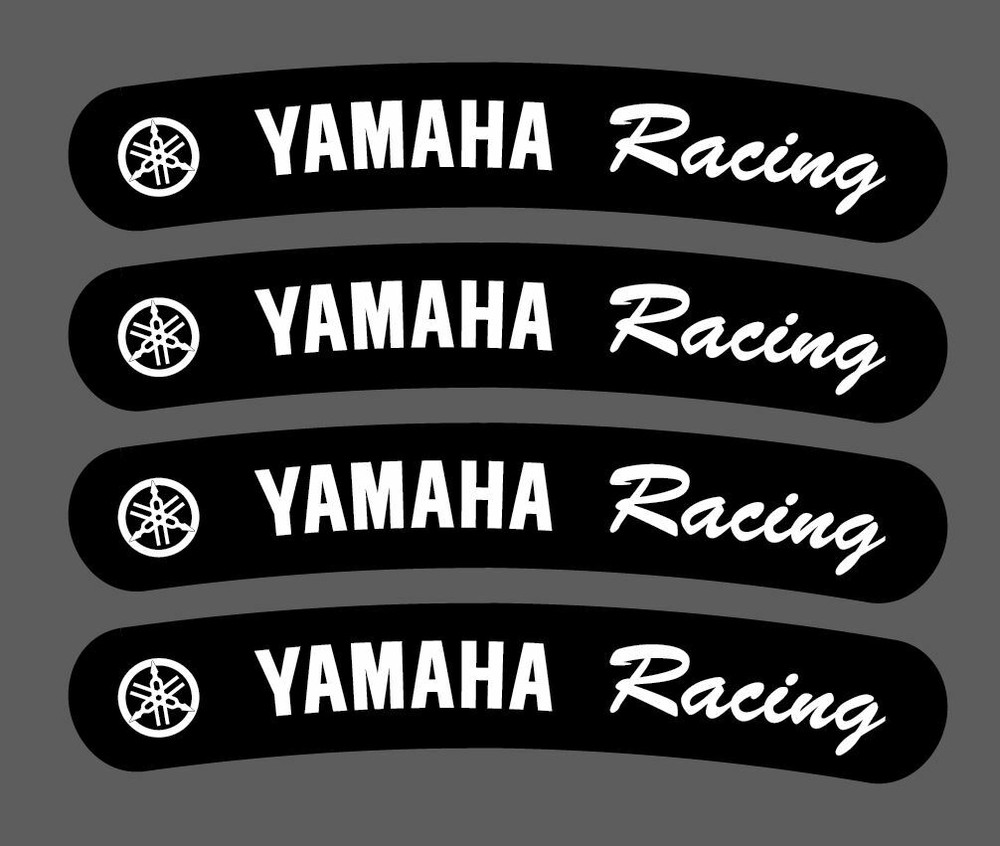 Racing Black White Wheel Decal Kit