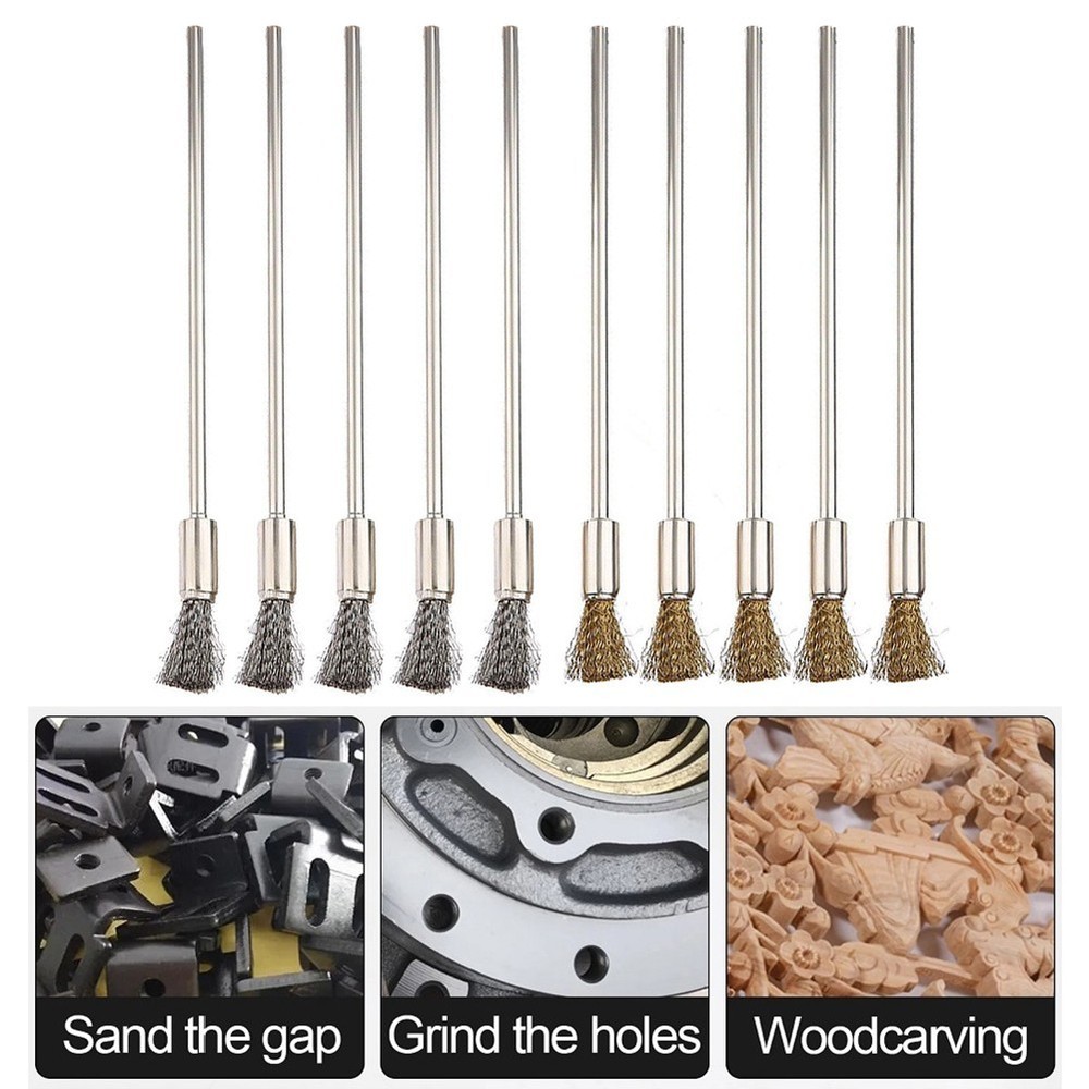 Wire Brushes Rust Paint Removal Long Handle Pen Shape Bristle Scratch Brushes