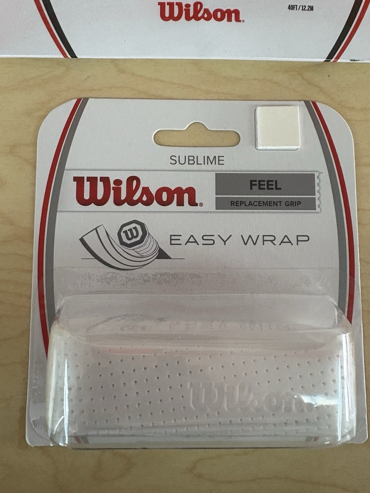 Wilson Sensation Plus Tennis String Red, Sublime Easy Wrap Grip White
