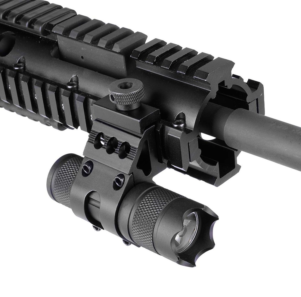 Monstrum Tactical 1" Offset Picatinny Rail Mount for Flashlights Black